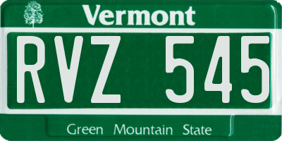 VT license plate RVZ545