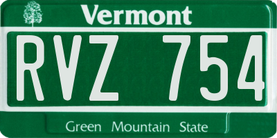 VT license plate RVZ754