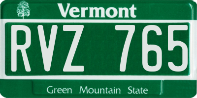 VT license plate RVZ765