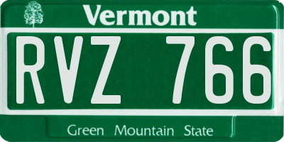 VT license plate RVZ766