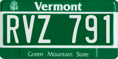 VT license plate RVZ791