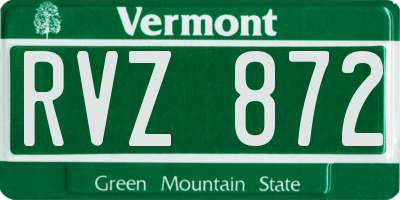VT license plate RVZ872