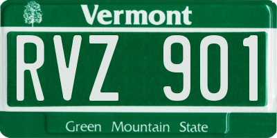 VT license plate RVZ901
