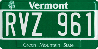 VT license plate RVZ961
