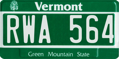 VT license plate RWA564