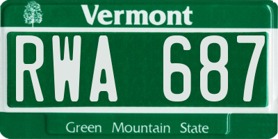 VT license plate RWA687