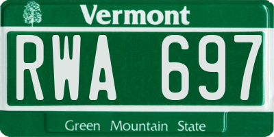 VT license plate RWA697