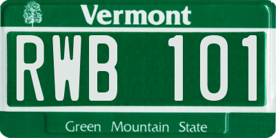 VT license plate RWB101