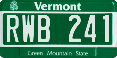 VT license plate RWB241