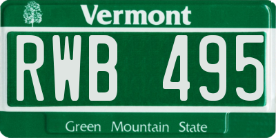 VT license plate RWB495