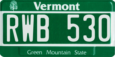 VT license plate RWB530