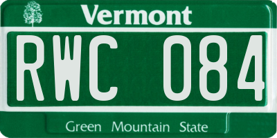 VT license plate RWC084