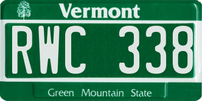 VT license plate RWC338