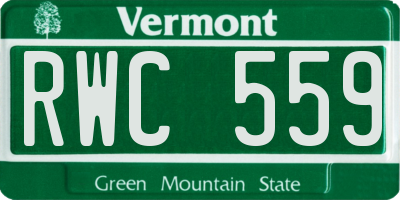 VT license plate RWC559