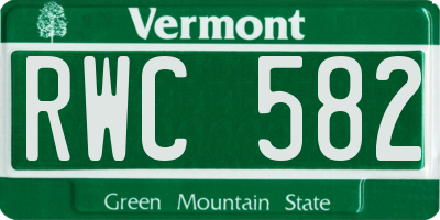 VT license plate RWC582