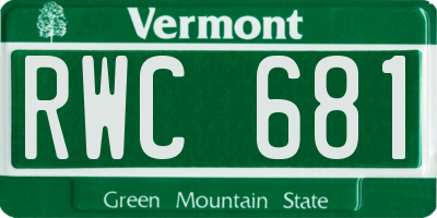 VT license plate RWC681