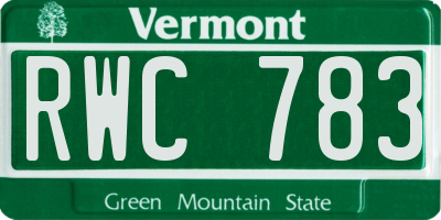 VT license plate RWC783