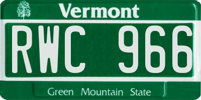 VT license plate RWC966