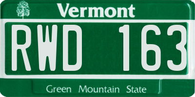 VT license plate RWD163