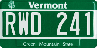 VT license plate RWD241