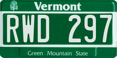 VT license plate RWD297