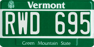 VT license plate RWD695