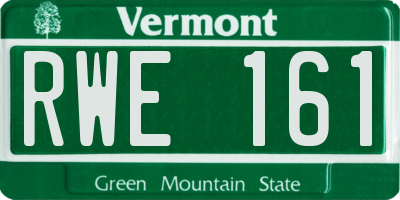 VT license plate RWE161