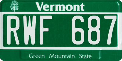 VT license plate RWF687