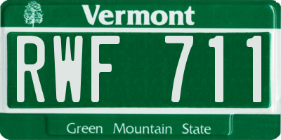 VT license plate RWF711