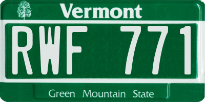 VT license plate RWF771