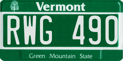 VT license plate RWG490