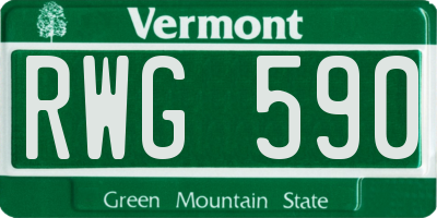 VT license plate RWG590