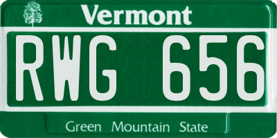 VT license plate RWG656