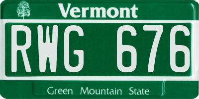 VT license plate RWG676