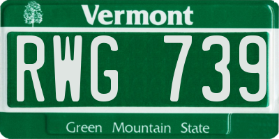 VT license plate RWG739