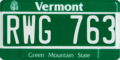 VT license plate RWG763