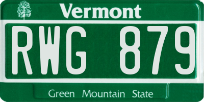 VT license plate RWG879