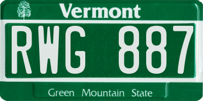 VT license plate RWG887