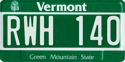 VT license plate RWH140