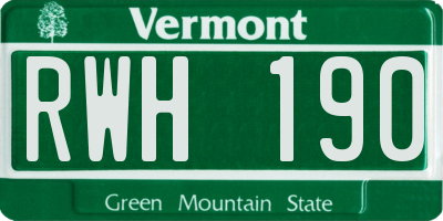 VT license plate RWH190