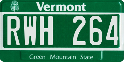 VT license plate RWH264