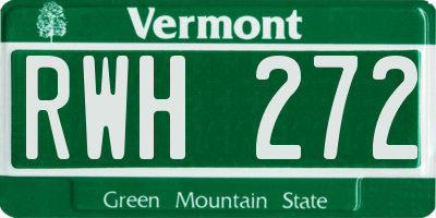 VT license plate RWH272