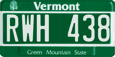 VT license plate RWH438