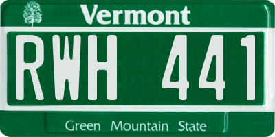 VT license plate RWH441
