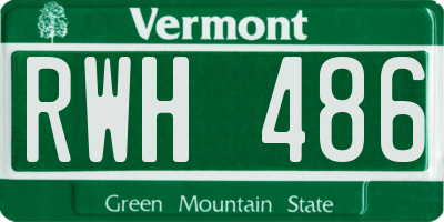 VT license plate RWH486