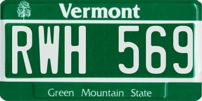 VT license plate RWH569