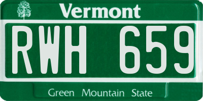 VT license plate RWH659