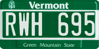 VT license plate RWH695