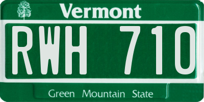 VT license plate RWH710