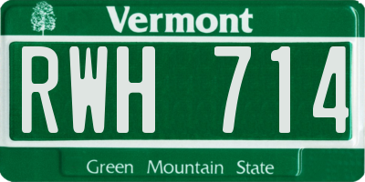 VT license plate RWH714